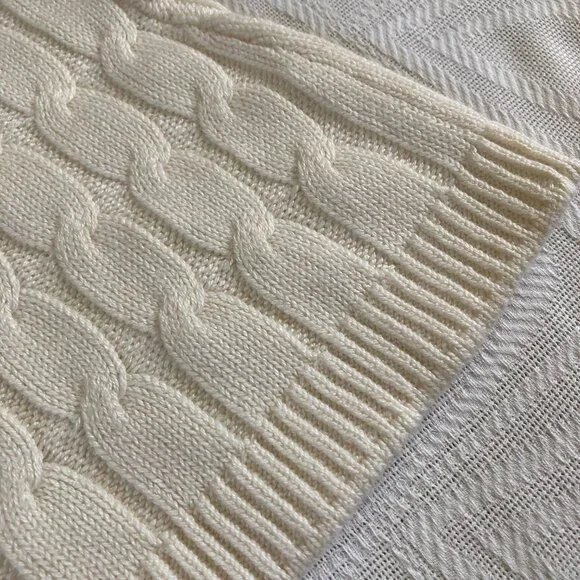 BOSTON PROPER WHITE PEARL ACCENTED CABLE KNIT V-NECK SWEATER XS - Picture 11 of 15